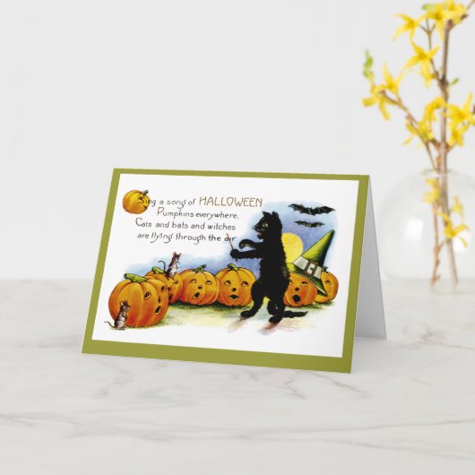 ハロウィーンの歌 カード (黄色い花)