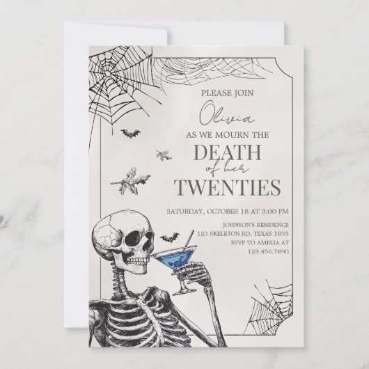 ハロウィーンの死から私の20代誕生日 招待状 (正面)