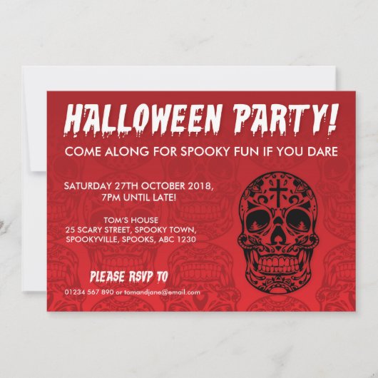 ハロウィーンの死の招待状 招待状 (正面)