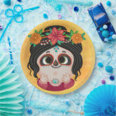 ハロウィーンの死んだ日のかわいい女の子 ペーパープレート (パーティー)