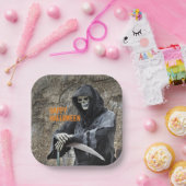 ハロウィーンの死神のカスタマイズ ペーパープレート (パーティー)