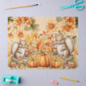 ハロウィーンの水の色リスのカボチャのデコパージュ 薄葉紙 (クラフト)