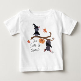 ハロウィーンの水彩こうもりベビー ベビーTシャツ