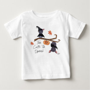 ハロウィーンの水彩こうもりベビー ベビーTシャツ