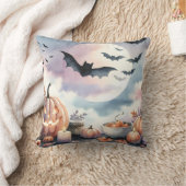 ハロウィーンの水彩画 クッション (ブランケット)
