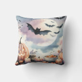 ハロウィーンの水彩画 クッション (裏面)