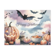 ハロウィーンの水彩画