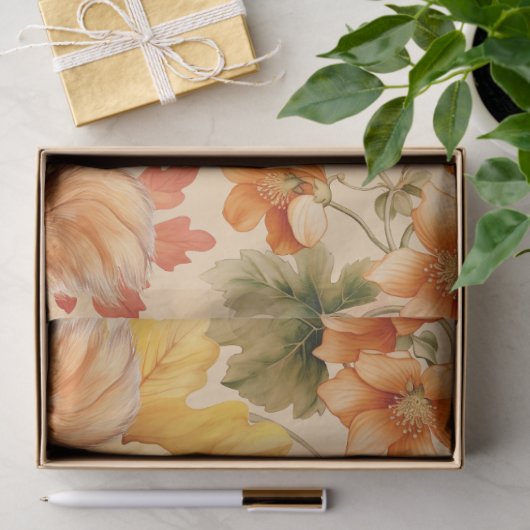 ハロウィーンの水彩葉とかかしのデコページ 薄葉紙 (ギフト)