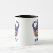 ハロウィーンの水彩黒猫カボチャ マグカップ (中央)