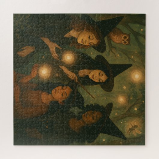 ハロウィーンの油絵と魔女の森 ジグソーパズル (横)