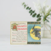 ハロウィーンの注意事項ウィッチヴィンテージ ポストカード (スタンド正面)