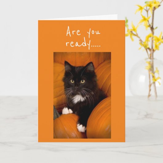 **ハロウィーンの準備はできていますか祝?***ハロウィーン カード (黄色い花)