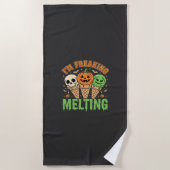 ハロウィーンの溶けるアイス ビーチタオル (正面)