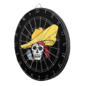 ハロウィーンの煙を吸うドクロのバンダナ漫画 ダーツボード (正面右)