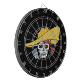 ハロウィーンの煙を吸うドクロのバンダナ漫画 ダーツボード (正面左)