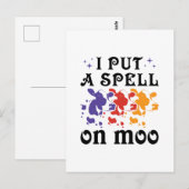 . .ハロウィーンの牛に魔法をかけたモー ポストカード (正面/裏面)