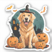 ハロウィーンの犬おもしろい シール (正面)