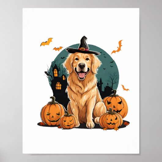ハロウィーンの犬おもしろい ポスター (正面)