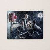 ハロウィーンの猫。 ジグソーパズル (横)