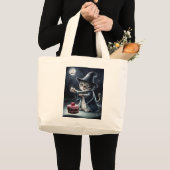 ハロウィーンの猫。 ラージトートバッグ (正面(商品))