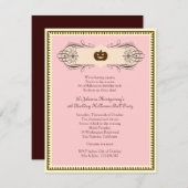 ハロウィーンの玉装束の甘い16パーティー 招待状 (正面/裏面)