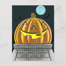 ハロウィーンの町はがき ポストカード