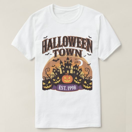 ハロウィーンの町 Tシャツ (デザイン正面)