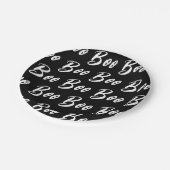 ハロウィーンの白いブー文字パターン ペーパープレート (アングル)