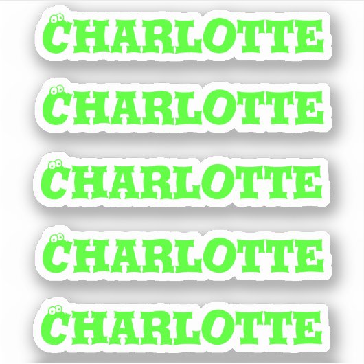 ハロウィーンの目 |ネオングリーン名ステッカー シール (正面)