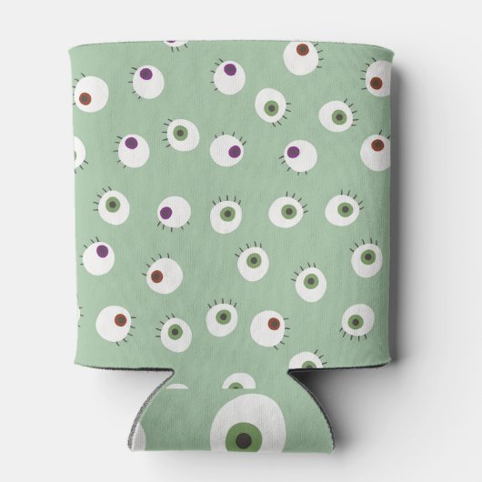 ハロウィーンの目、手描きのシームレスなパターン。 缶クーラー (裏面)