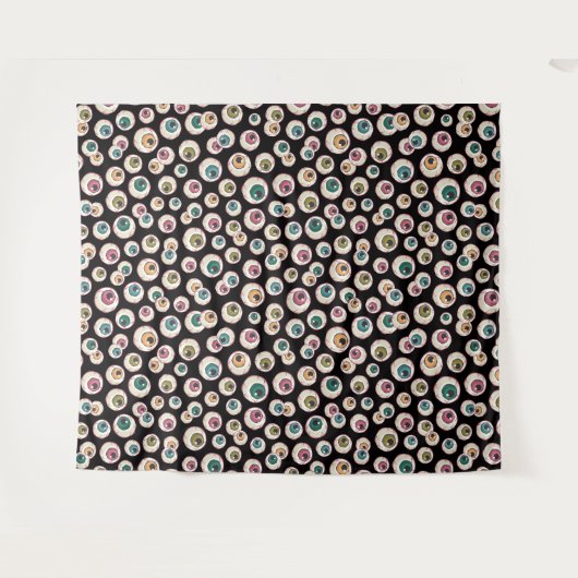 ハロウィーンの眼球写真背景 タペストリー (正面(横))