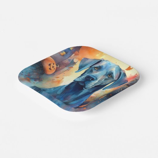 ハロウィーンの素晴らしいダンとカボチャ怖い ペーパープレート (傾斜あり)