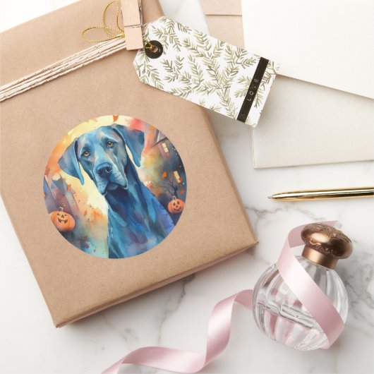 ハロウィーンの素晴らしいダンとカボチャ怖い ラウンドシール (ギフト)