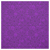 ハロウィーンの紫のクモの巣 ファブリック (見本)