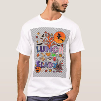 ハロウィーンの給食婦人魔女月パンプキン_1 Tシャツ