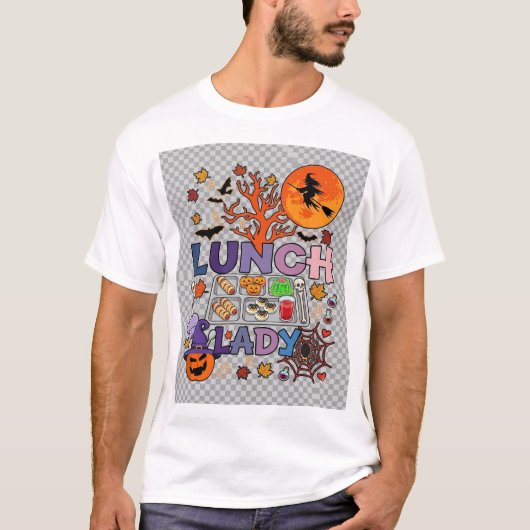 ハロウィーンの給食婦人魔女月パンプキン_1 Tシャツ (正面)