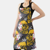 ハロウィーンの継ぎ目のないカラフルと怖い模様 エプロン (インサイチュ)