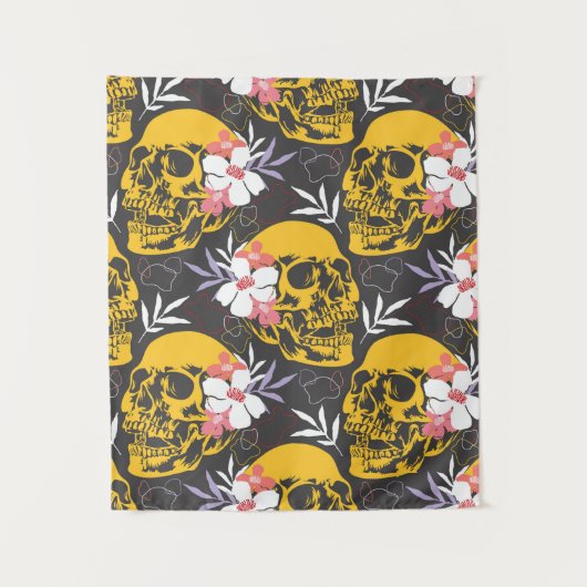 ハロウィーンの継ぎ目のないカラフルと怖い模様 タペストリー (正面)