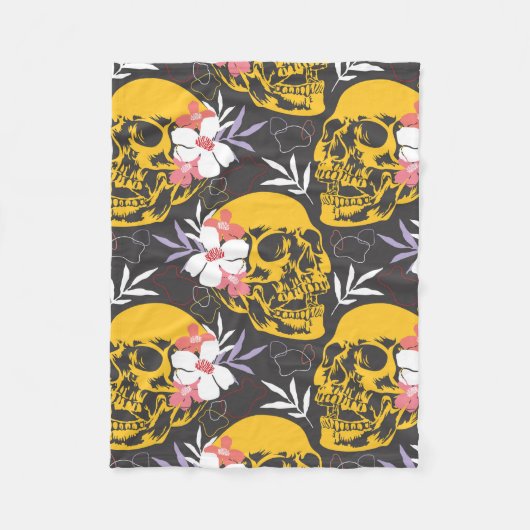 ハロウィーンの継ぎ目のないカラフルと怖い模様 フリースブランケット (正面)