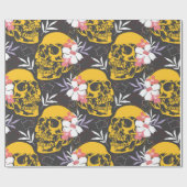 ハロウィーンの継ぎ目のないカラフルと怖い模様 ラッピングペーパー (フラット)