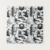 ハロウィーンの継ぎ目のないパターンをスケッチ タペストリー (正面(横))