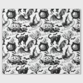 ハロウィーンの継ぎ目のないパターンをスケッチ ラッピングペーパー (フラット)