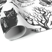 ハロウィーンの継ぎ目のないパターンをスケッチ ラッピングペーパー (ロールコーナー)