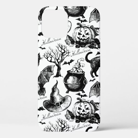 ハロウィーンの継ぎ目のないパターンをスケッチ Case-Mate iPhoneケース (裏面)