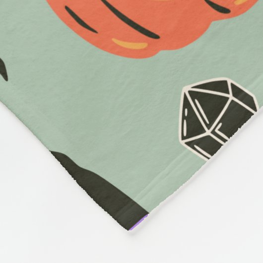 ハロウィーンの継ぎ目のない模様(魔女帽、カボチャ) フリースブランケット (角)