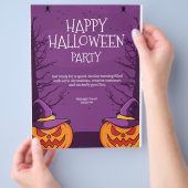 ハロウィーンの編集可能な招待状, ハロウィーンパーティー チラシ (手)