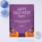 ハロウィーンの編集可能な招待状, ハロウィーンパーティー チラシ (シングル)