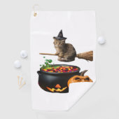 ハロウィーンの縁側の猫。クラシックTシャツ ゴルフタオル (インサイチュ)