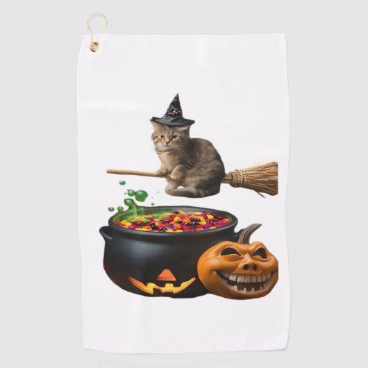 ハロウィーンの縁側の猫。クラシックTシャツ ゴルフタオル (正面)