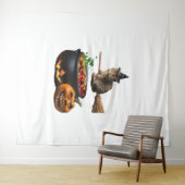 ハロウィーンの縁側の猫。クラシックTシャツ タペストリー (インサイチュ(横))